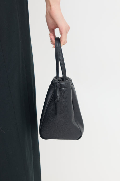 Celine Leather Cabas Triomphe Drawstring Tote Bag