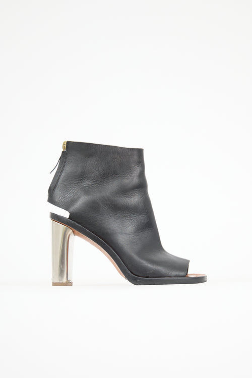 Celine Leather Open Toe Bootie