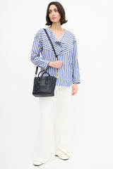 Celine 2012 Navy Leather Micro Luggage Tote Bag