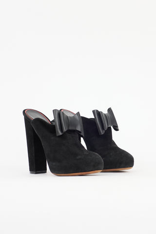 Celine Suede Platform Bow Mule
