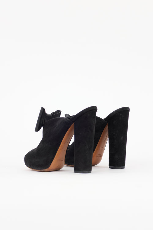 Celine Suede Platform Bow Mule