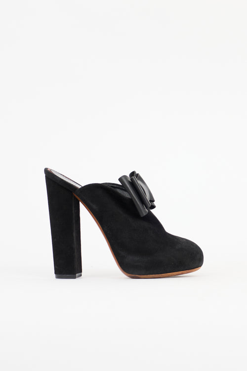 Celine Suede Platform Bow Mule