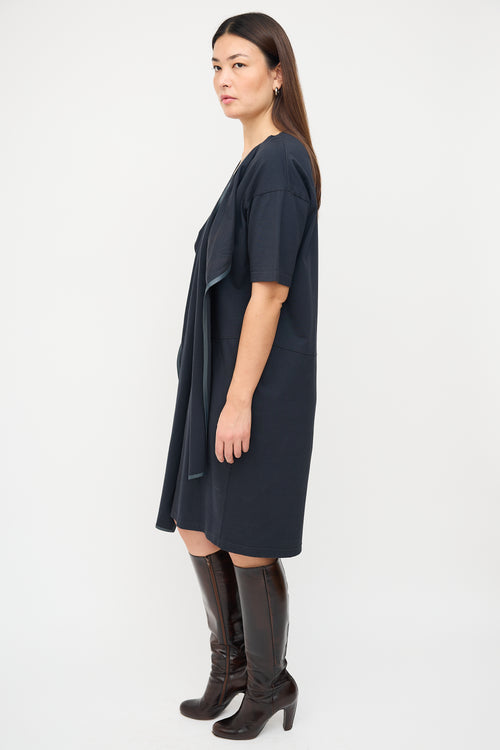 Celine Resort 2018 Navy Sash Midi T-Shirt Dress