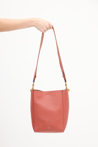 Celine Brick Red Leather Small Sangle Shoulder Bag