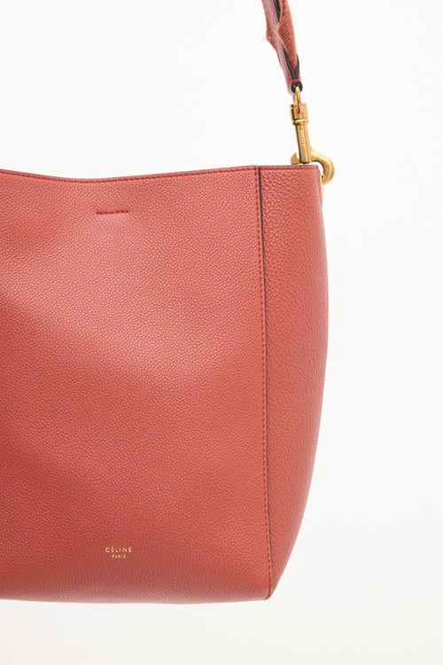 Celine Brick Red Leather Small Sangle Shoulder Bag