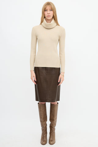 Celine Ribbed Turtleneck Top