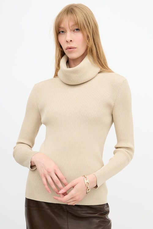 Celine Ribbed Turtleneck Top