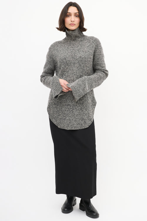 Celine Grey Melange Wool Turtleneck Sweater