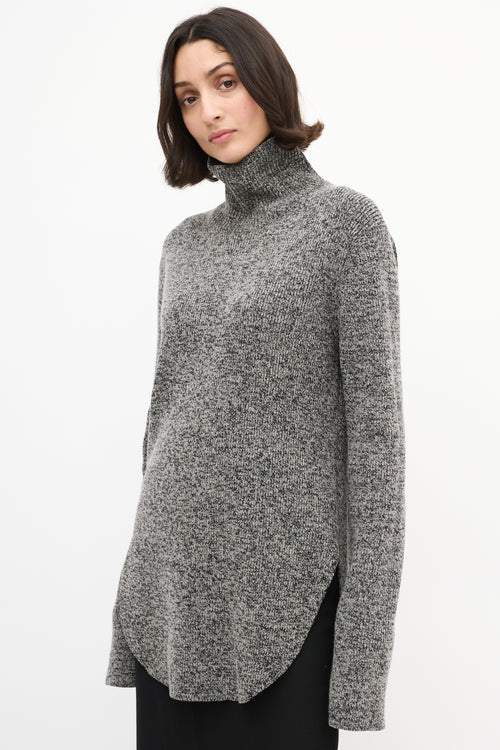 Celine Grey Melange Wool Turtleneck Sweater