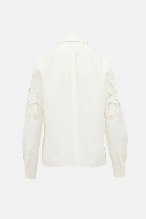 Celine Linen Embroidered Shirt