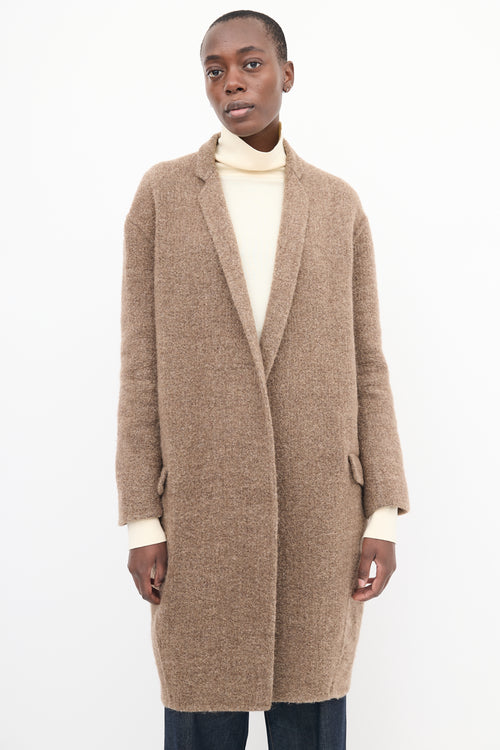 Celine Brown Open Long Cardigan