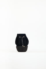Cesta Black Suede & Sisal Bucket Bag