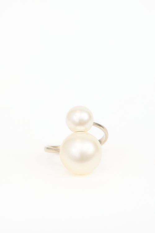 Chanel SS 2014 Faux Pearl Bypass Bracelet