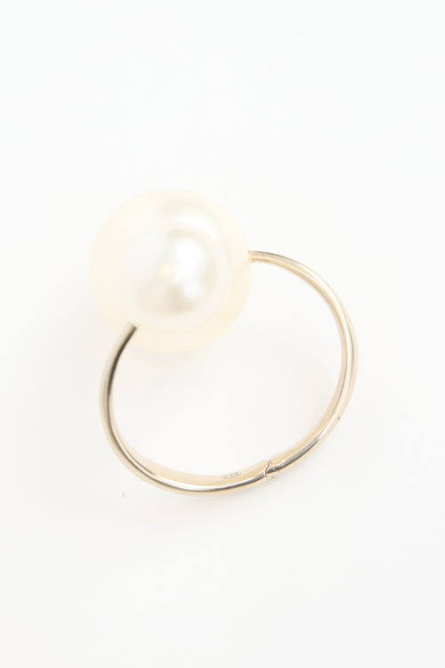 Chanel SS 2014 Faux Pearl Bypass Bracelet