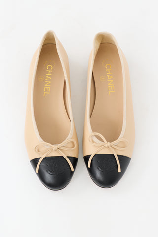 Chanel Leather CC Ballet Flat