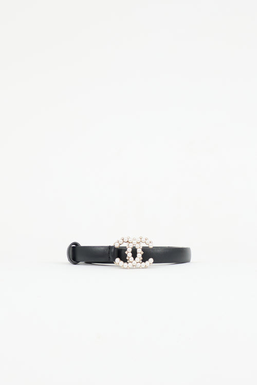 Chanel 2020 Leather & Pearl CC Belt
