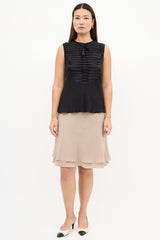 Chanel SS 2006 Black Silk Pleated Sleeveless Top