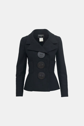 Chanel Wool Logo Button Jacket