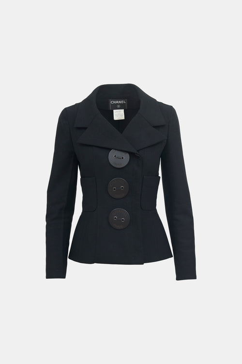 Chanel Wool Logo Button Jacket