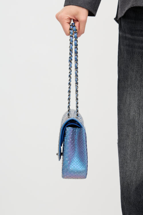 Chanel 2015 Exotic Leather Iridescent Classic Double Flap Bag