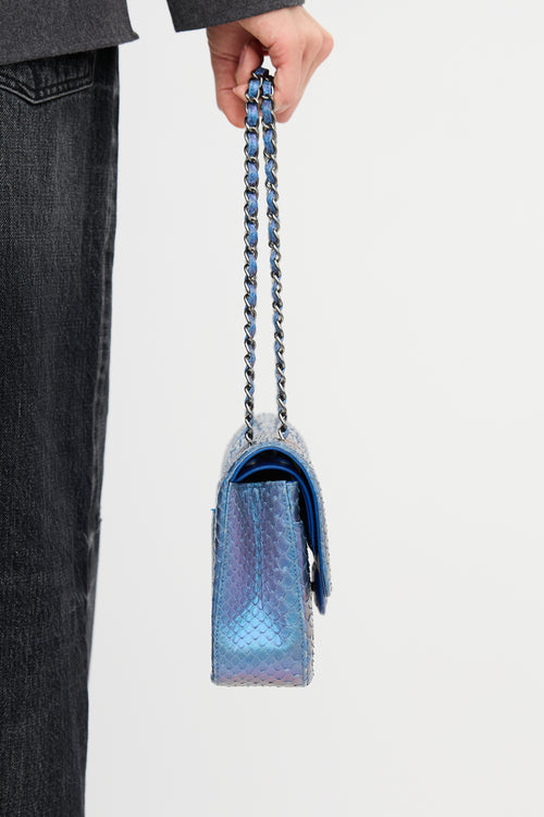 Chanel 2015 Exotic Leather Iridescent Classic Double Flap Bag