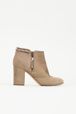 Chanel Suede Glitter CC Boot