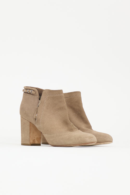 Chanel Suede Glitter CC Boot