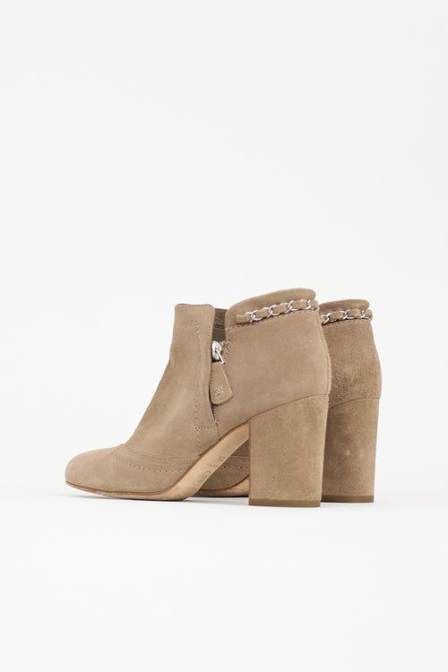 Chanel Suede Glitter CC Boot