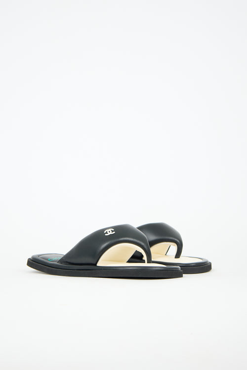 Chanel Leather CC Slide