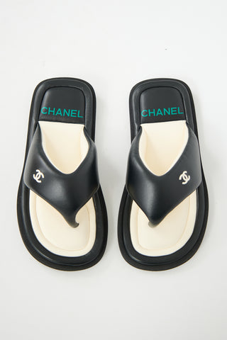Chanel Leather CC Slide