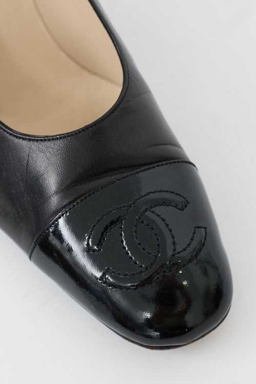 Chanel Vintage Leather CC Pump