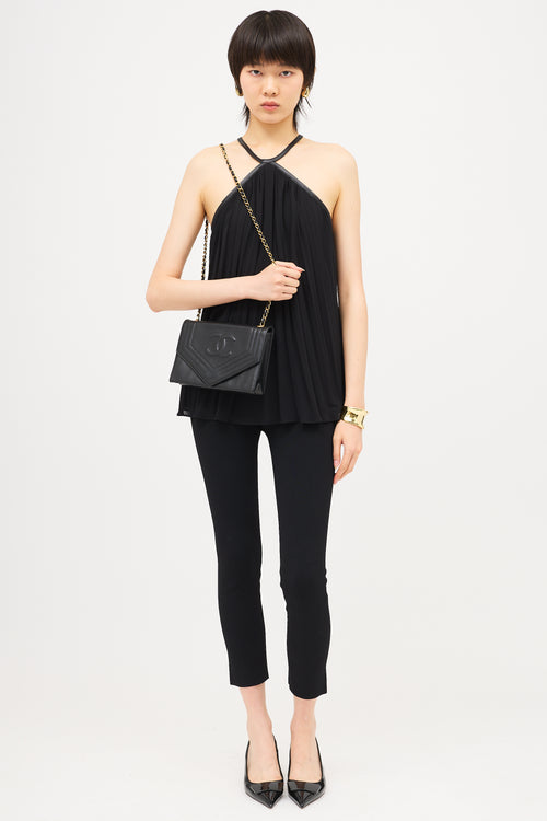 Chanel Vintage Leather CC Envelope Flap Bag