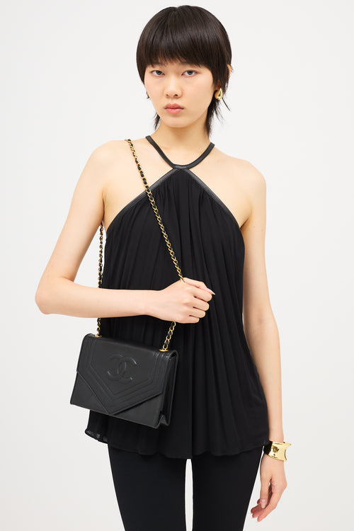 Chanel Vintage Leather CC Envelope Flap Bag