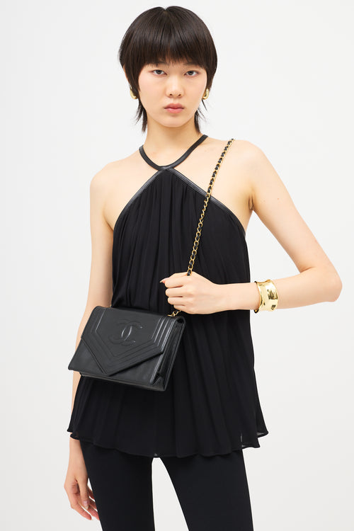 Chanel Vintage Leather CC Envelope Flap Bag