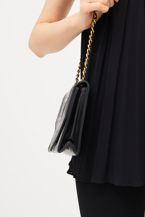 Chanel Vintage Leather CC Envelope Flap Bag