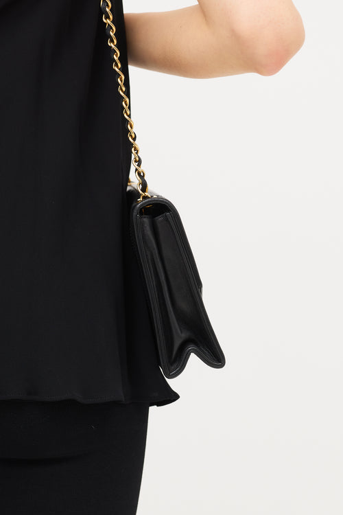 Chanel Vintage Leather CC Envelope Flap Bag