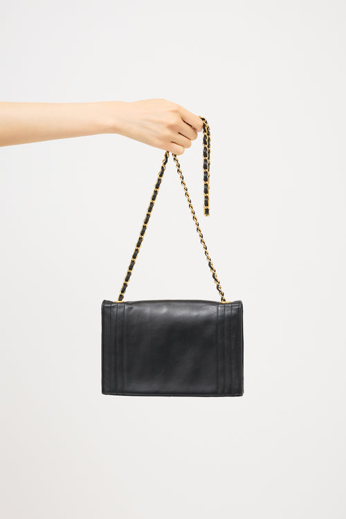 Chanel Vintage Leather CC Envelope Flap Bag