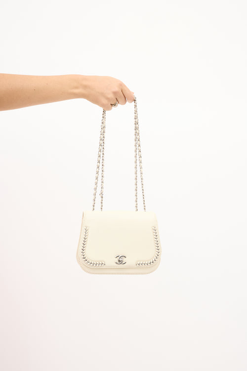 Chanel 2017 Cream Leather Braided Chic Flap Bag