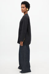 Chanel Linen Collarless Blazer