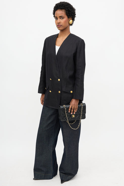 Chanel Linen Collarless Blazer