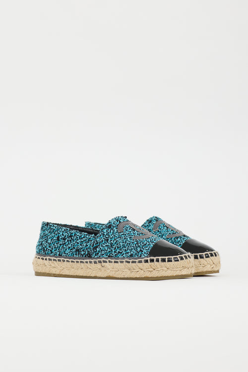 Chanel Tweed CC Espadrille Flat