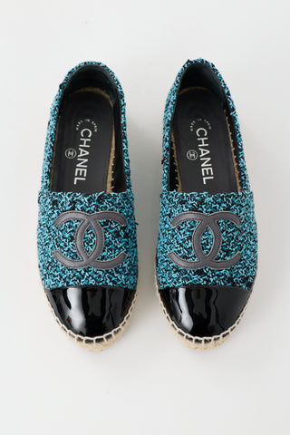 Chanel Tweed CC Espadrille Flat