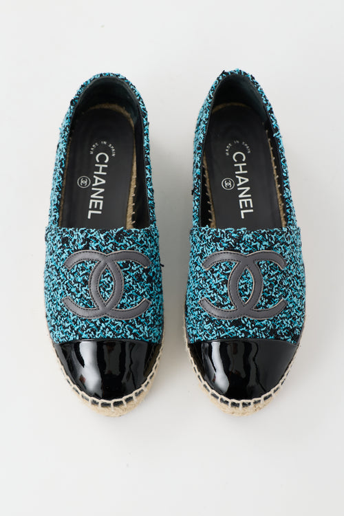 Chanel Tweed CC Espadrille Flat