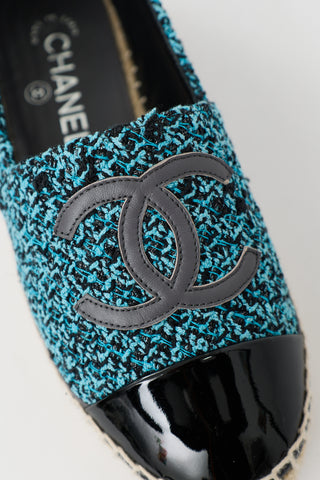 Chanel Tweed CC Espadrille Flat