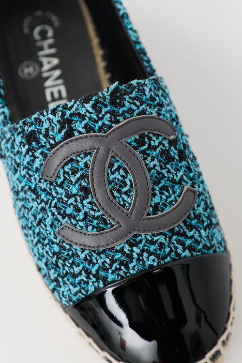 Chanel Tweed CC Espadrille Flat