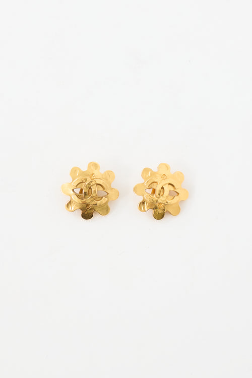 Chanel Fall 1994 Flower CC Clip On Earrings