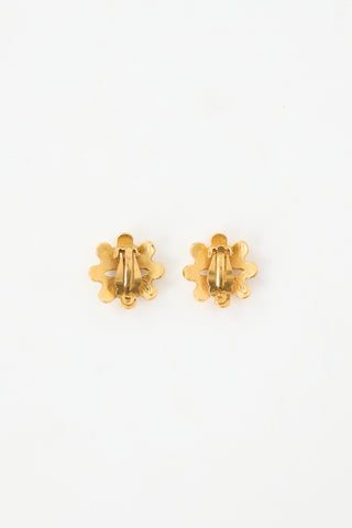 Chanel Fall 1994 Flower CC Clip On Earrings