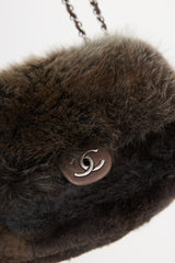Chanel 2013 Green & Brown Fur CC Flap Bag