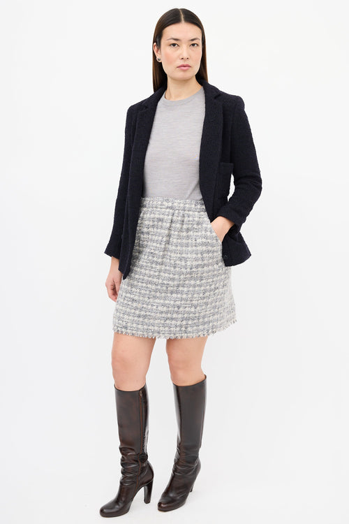 Chanel Fall 2005 Cream & Grey Sparkle Tweed Skirt