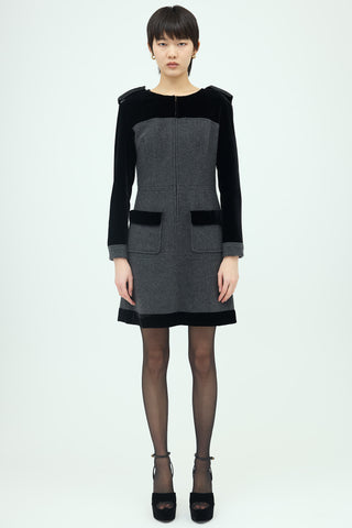 Chanel Velvet & Cashmere Dress